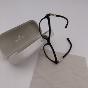 Swarovski SK5311 Womens Plastic Eyeglass & Case Frame Only Crystals Black Luxury